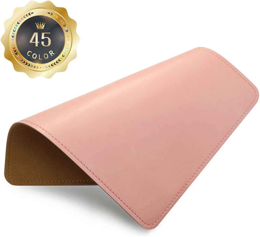 PU Leather Mouse Pad with Stitched Edge Micro-Fiber Base with Non-Slip, Waterproof, Mouse Pad for Computers, Laptop, Office & Home,1 Pack, 8Inch11Inch (Light Pink)