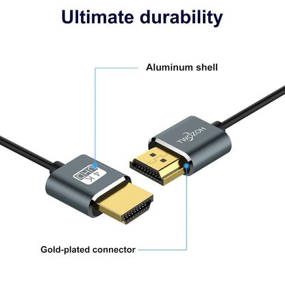 Ultra-Thin HDMI to HDMI Cable 25FT, Hyper Slim HDMI 2.0 Cable, Extreme Flexible HDMI Cord Support 3D/4K@60Hz, 2160P, 1080P