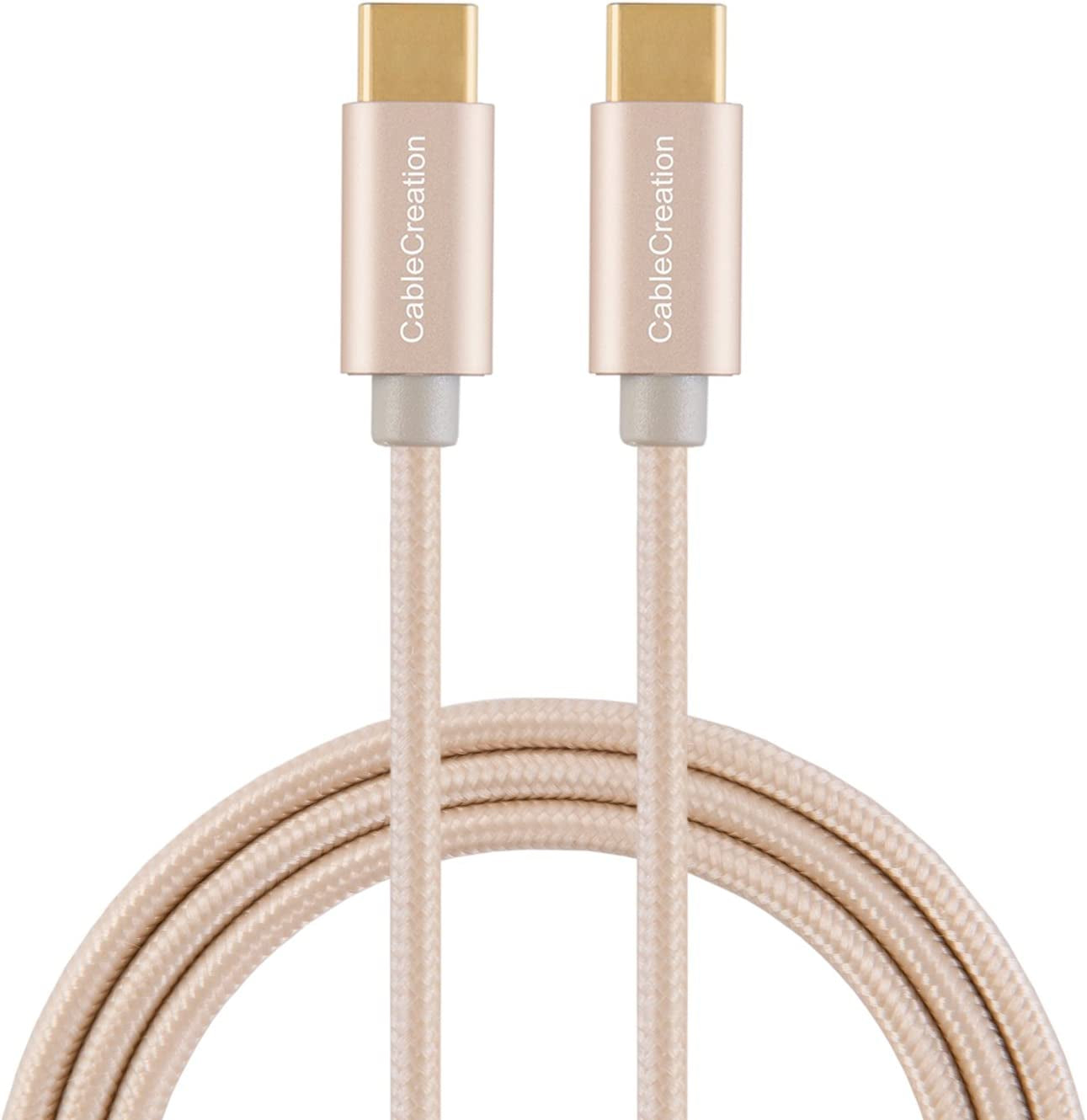 USB C Cable 10FT 60W USB C to USB C Fast Charging Cable USB Type-C to C Cable Braided 3A 60W 480Mbps Data for Macbook Pro Air Ipad Air Pro Galaxy S22 Ultra S21 Pixel 4/5 Etc, 3M Gold