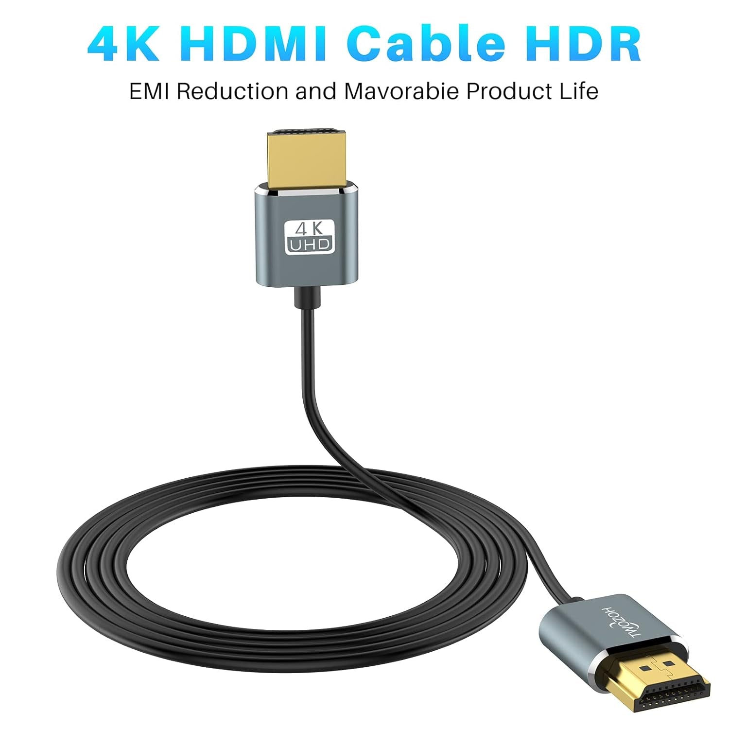 Ultra-Thin HDMI to HDMI Cable 25FT, Hyper Slim HDMI 2.0 Cable, Extreme Flexible HDMI Cord Support 3D/4K@60Hz, 2160P, 1080P