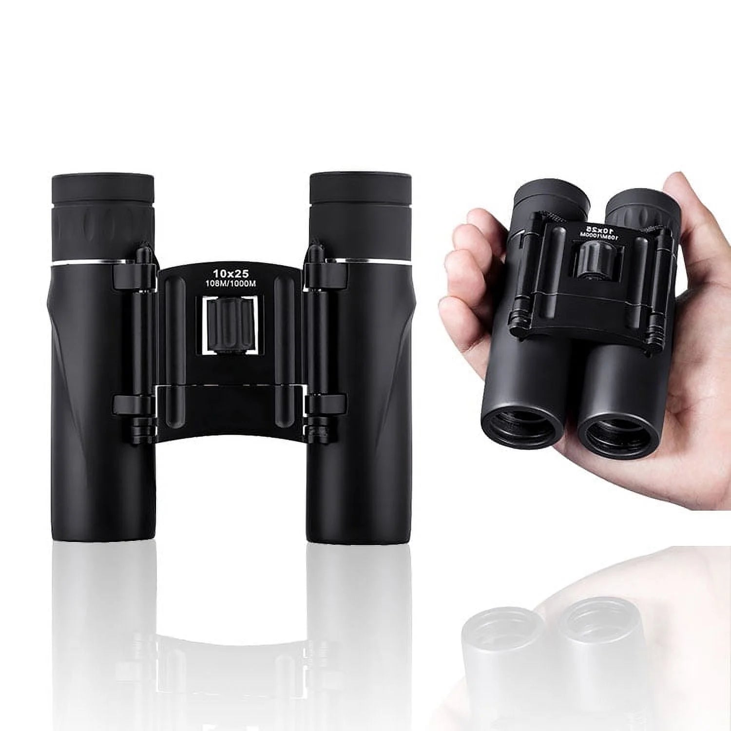 Binoculars for Adult and Kids, 10X25 Compact Binoculars for Bird Watching and Hunting Waterproof/Fogproof/Shockproof Binoculars,Black