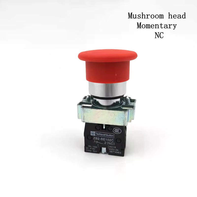 22Mm XB2-BC21 BC31 BC51 NO XB2-BC42 NC Mushroom Head Push Button Switch Momentary Self-Reset 10A/660V